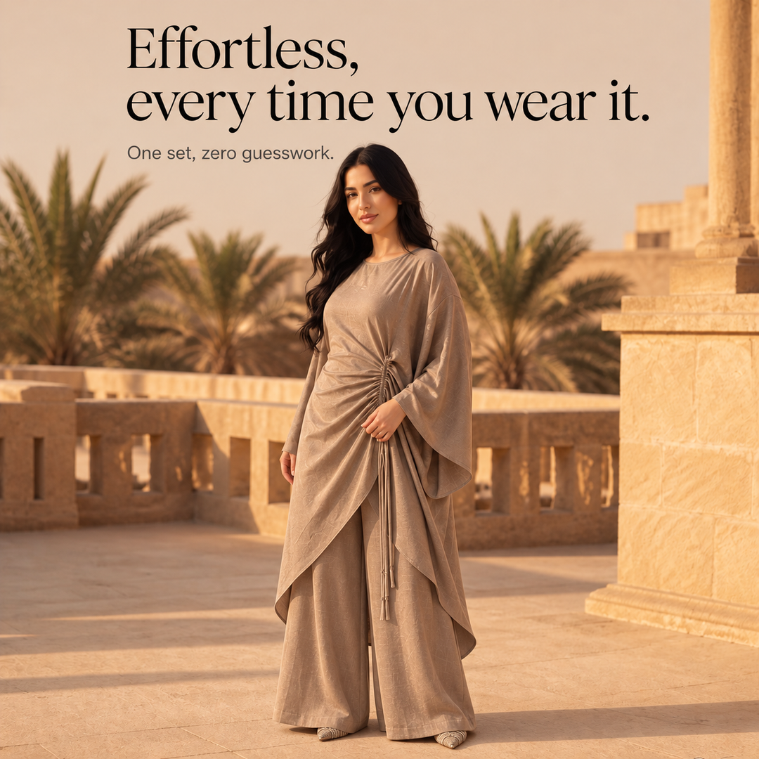 Elara | Zweiteiler mit Fledermausärmel-Kaftan und Hose