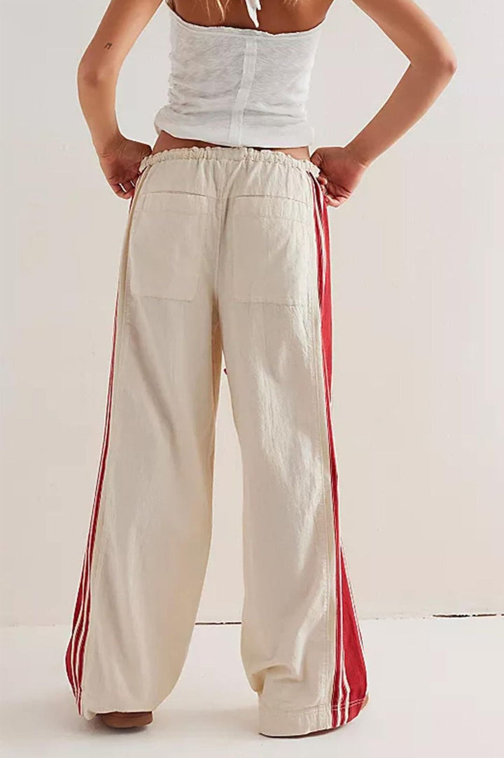 Women's Airy Loose Casual Jogging Pants with Side Stripes – Lounge Pants