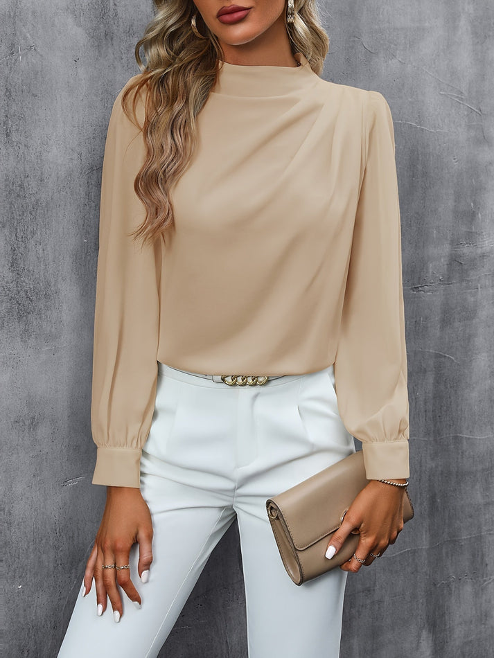 Damen Rollkragen Langarmbluse – Eleganter Büro-Look