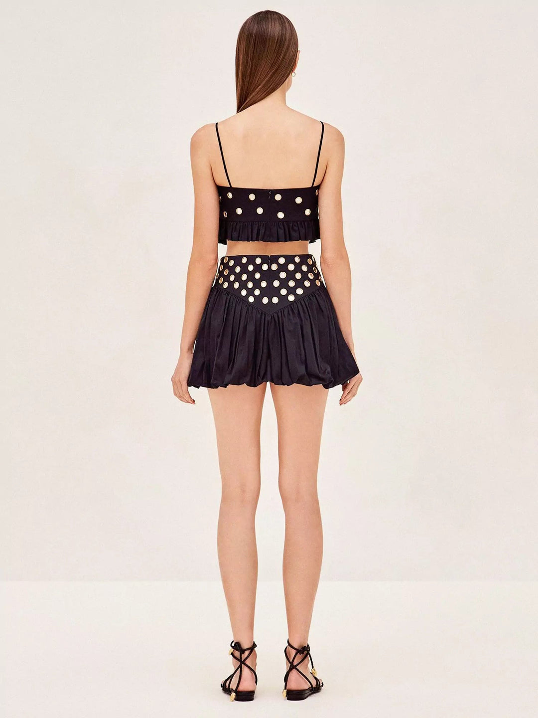 Women's Sequin Mirror Skirt Set – Shiny Party Two-Piece Outfit