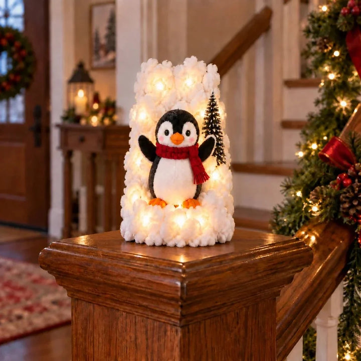Treppen Girlande Pinguin Mit Kunstschnee