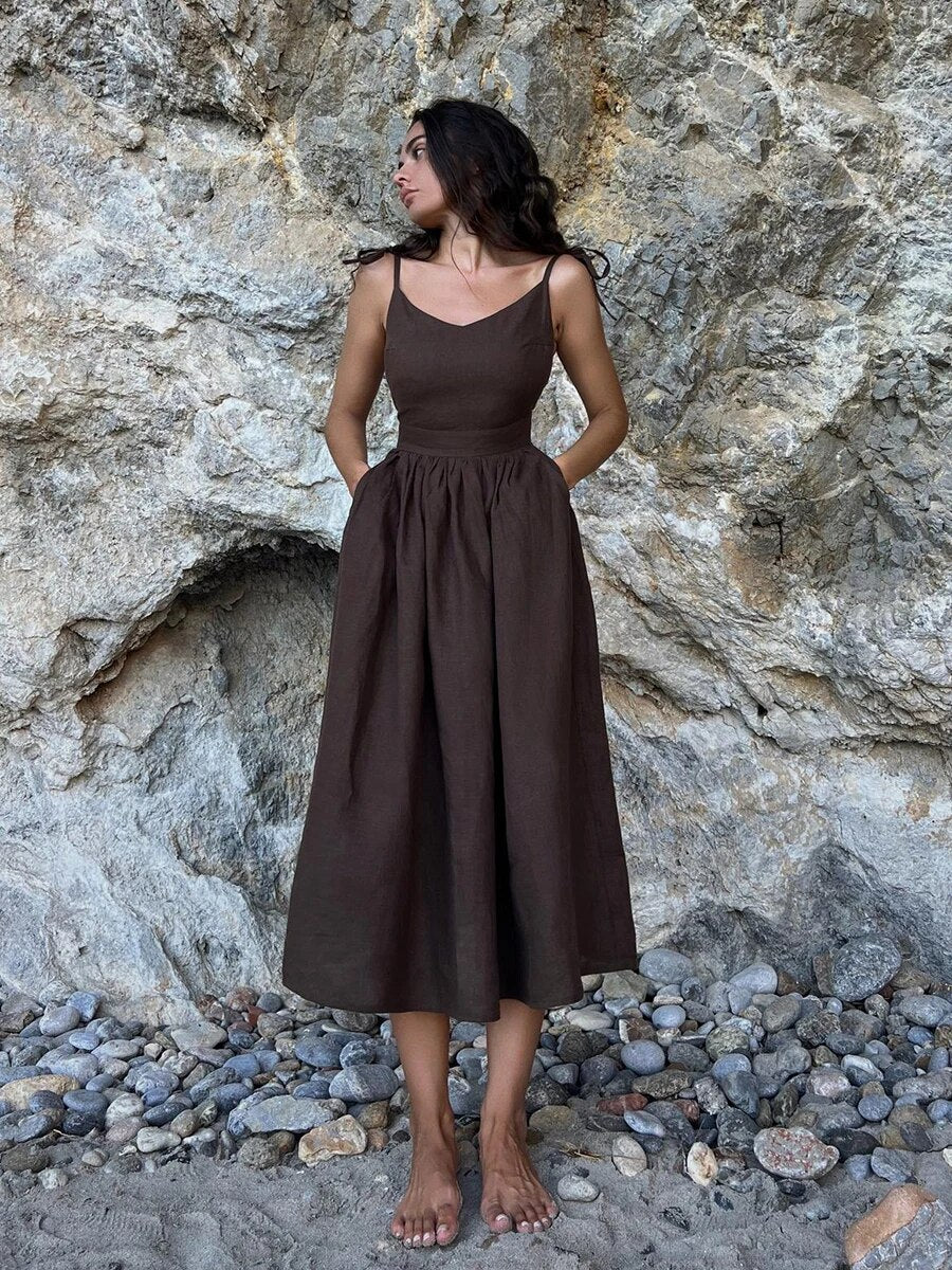 Linen Boho Maxi Dress | Beach Dress, Summer Dress