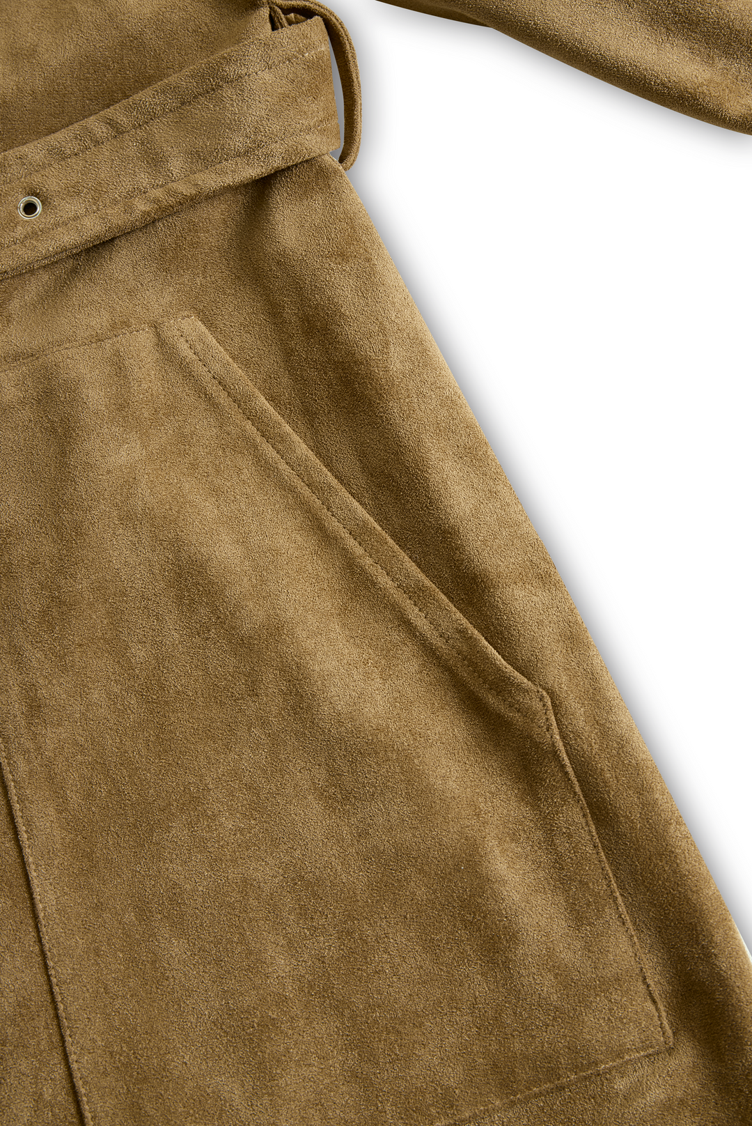 Midi dress in suede look with lapel collar and button placket
