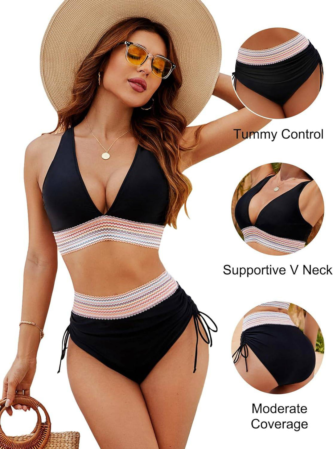 Shaping High-Waist Bikini Bottom – Tummy Control & Comfort