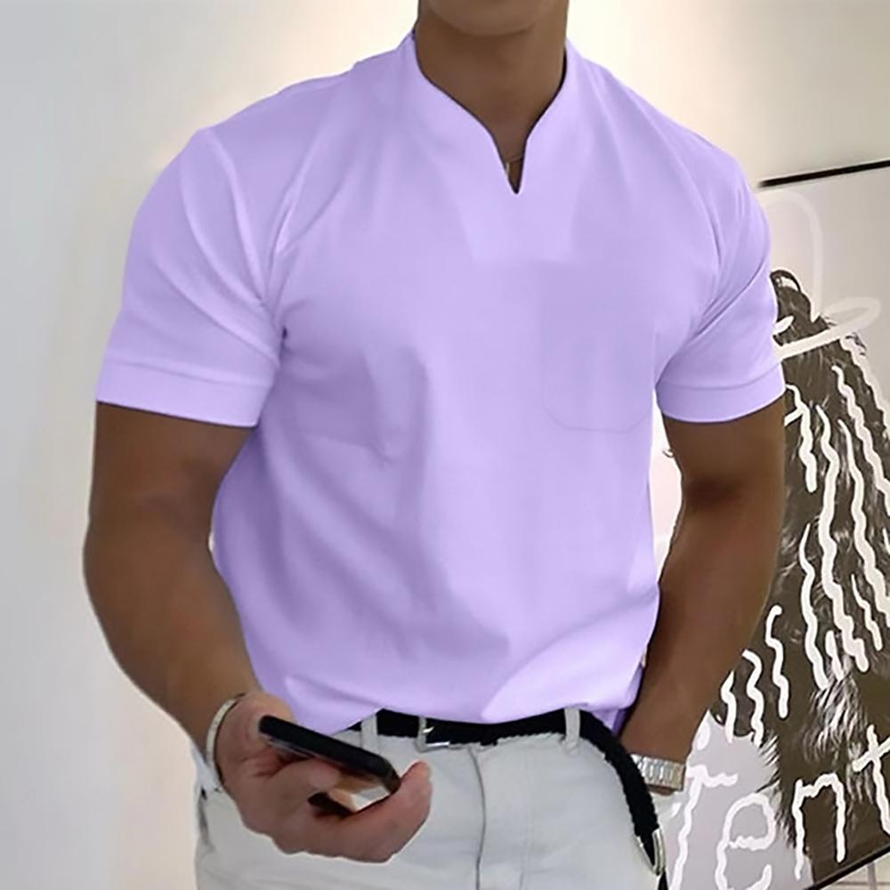 Herren Slim Fit V-Ausschnitt Poloshirt – Lässiges Stylisches Sommer Oberteil