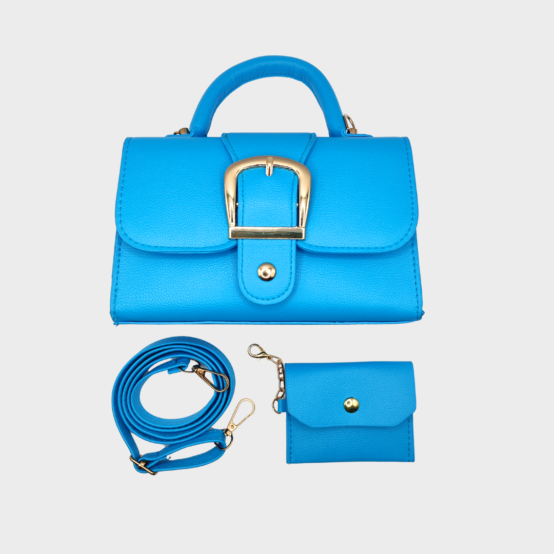 Set de bolso y cartera de cuero vegano lujoso