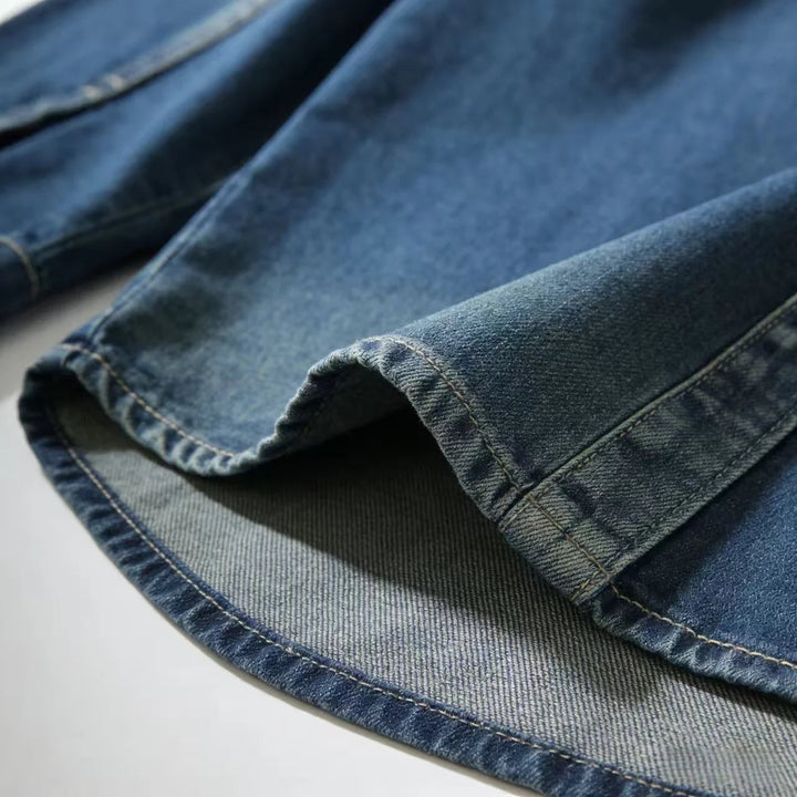 Men's Vintage-Style Loose Denim Overshirt – Classic Casual Layering Jacket
