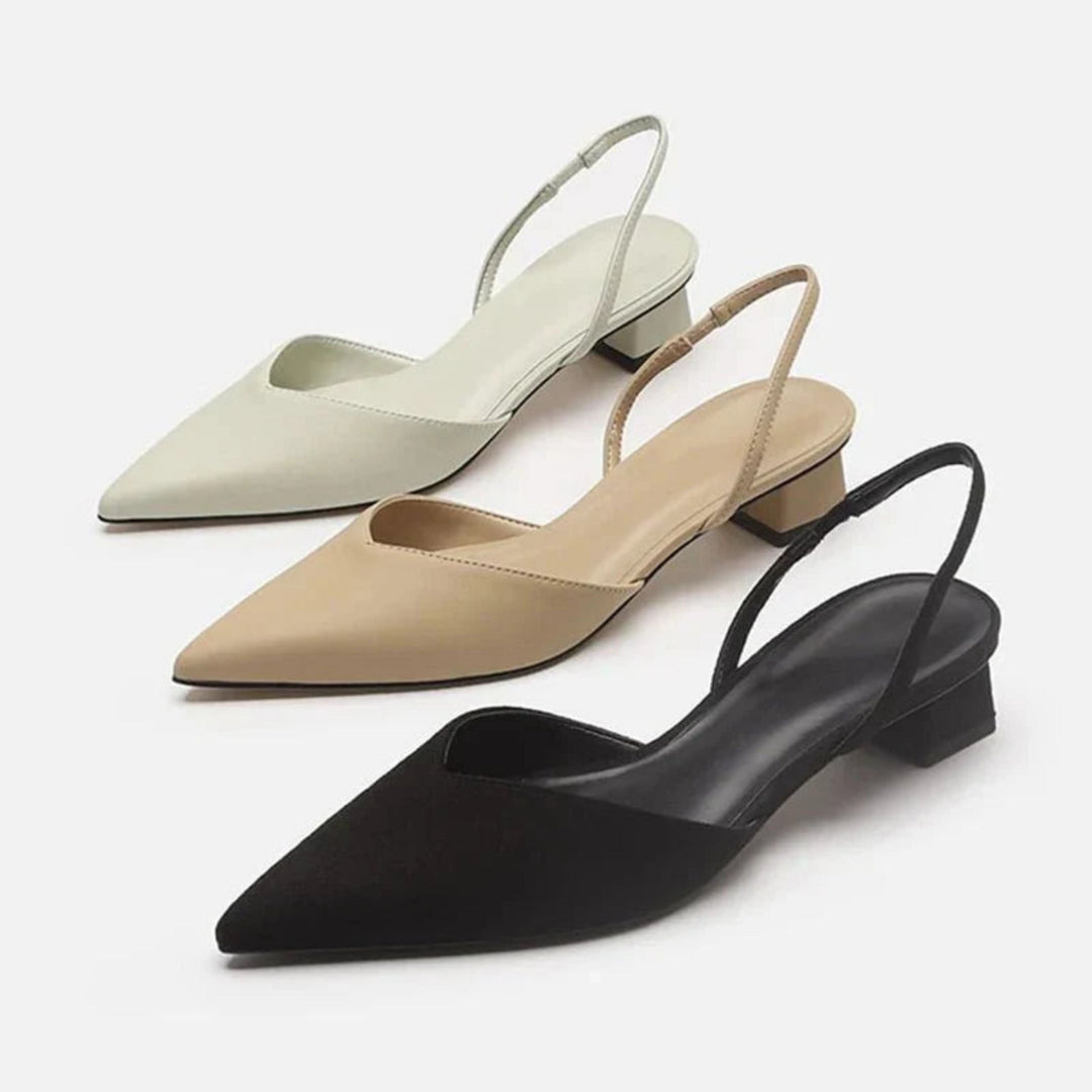 Women's slingback pumps with small heel