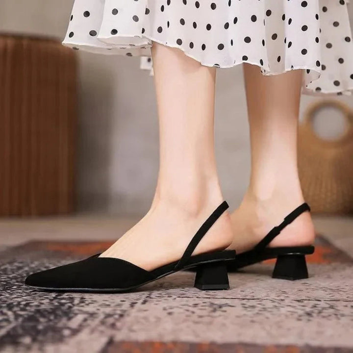 Women's slingback pumps with small heel