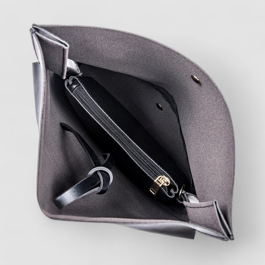 Bolso de hombro vintage para mujer – Cuero vegano con bolsa y correa de lona