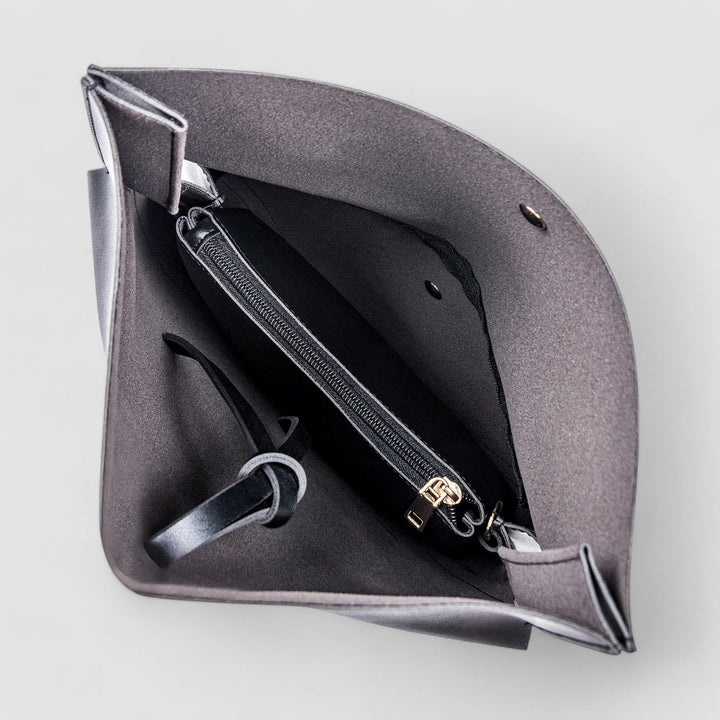 Bolso de hombro vintage para mujer – Cuero vegano con bolsa y correa de lona
