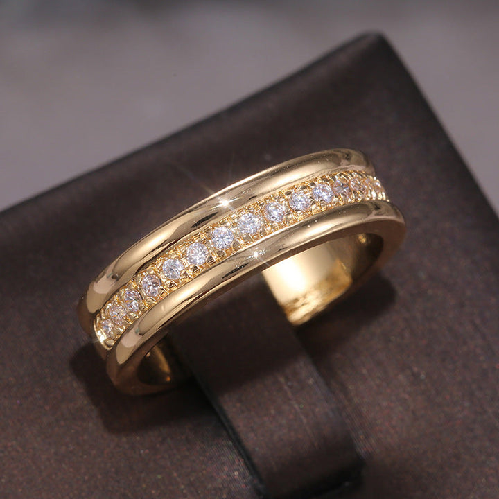 Minimalist Gold-Colored Brass-Plated Stackable Ring – Elegant Jewelry