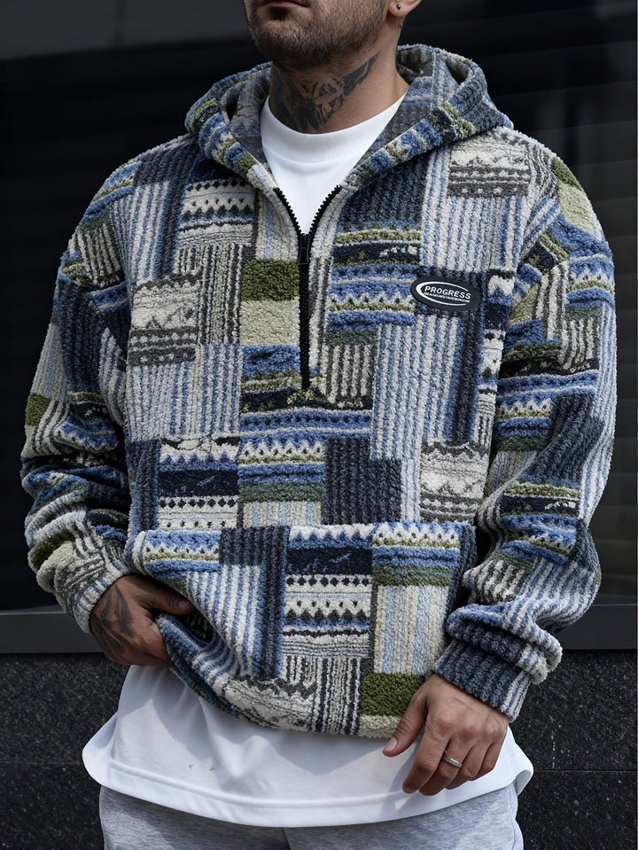 Malcolm | Herren Half-Zip Pullover gemustert