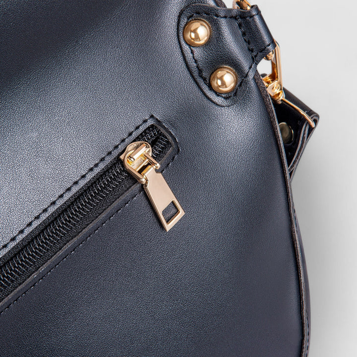 Bolso de hombro vintage para mujer – Cuero vegano con bolsa y correa de lona