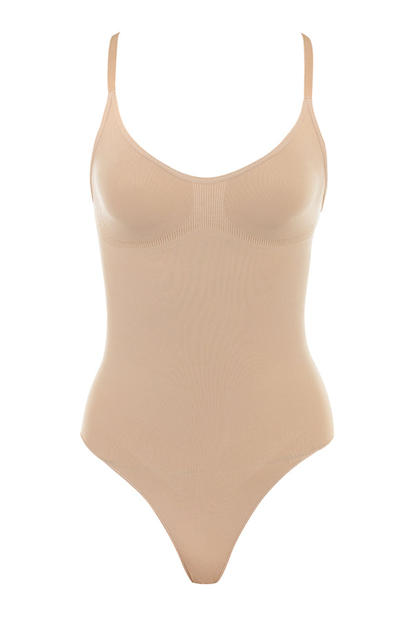 Sculpting Full Brief Bodysuit – Almond
