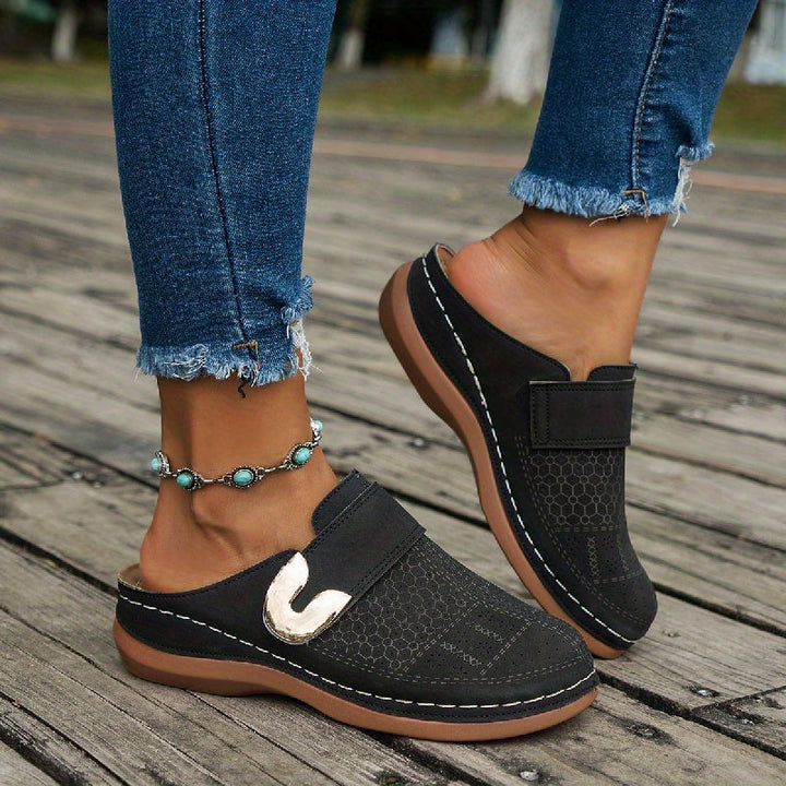 Women's Closed Orthopedic Suede Slippers – Comfortable Comfort Slip-Ons