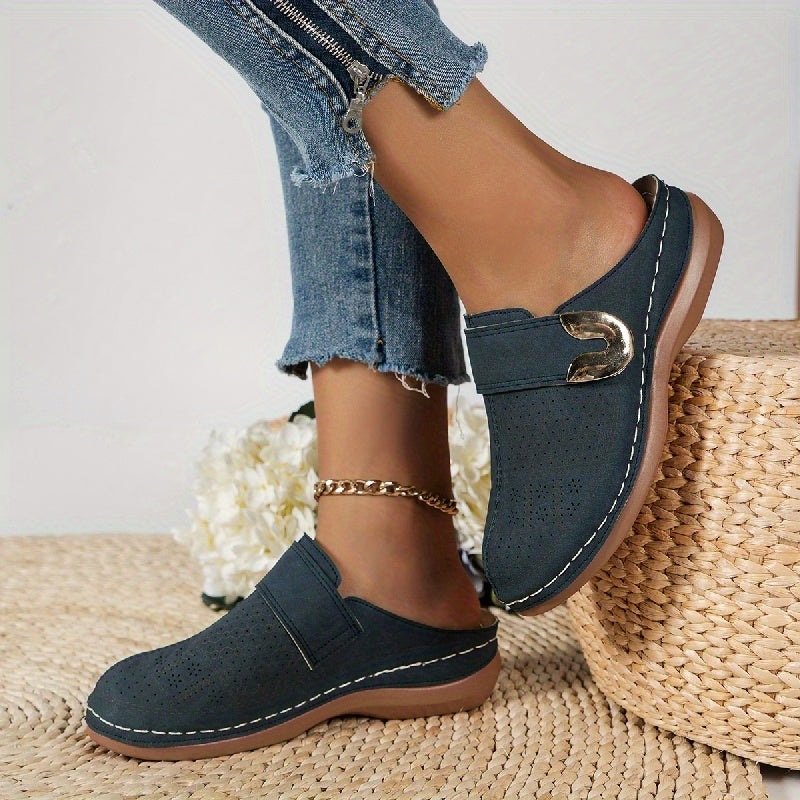 Women's Closed Orthopedic Suede Slippers – Comfortable Comfort Slip-Ons