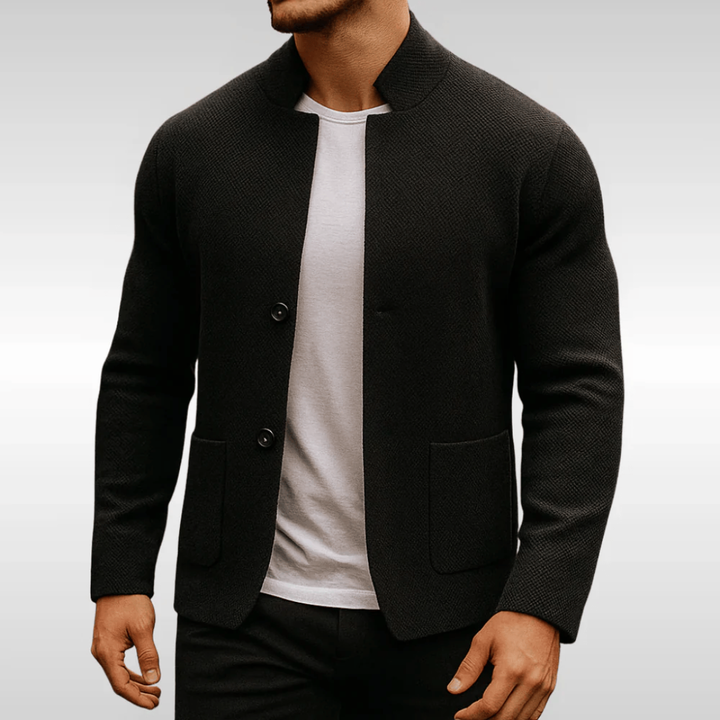 Men's Knit Cardigan with Texture – Stylish Button-Layering Sweater