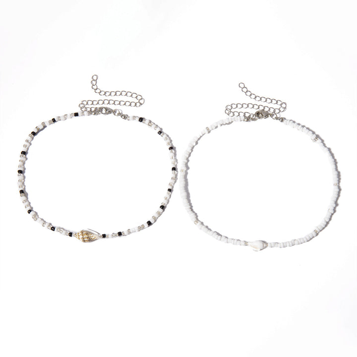 Women's Elegant Multi-Layer Necklace with Pearls and Shells – Boho Chic Statement Jewelry