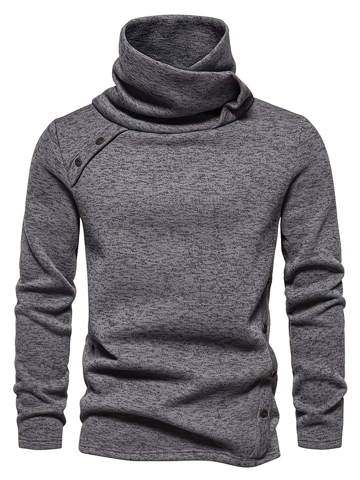 Nash | Herren Pullover mit Slouchy Kragen und Knöpfen