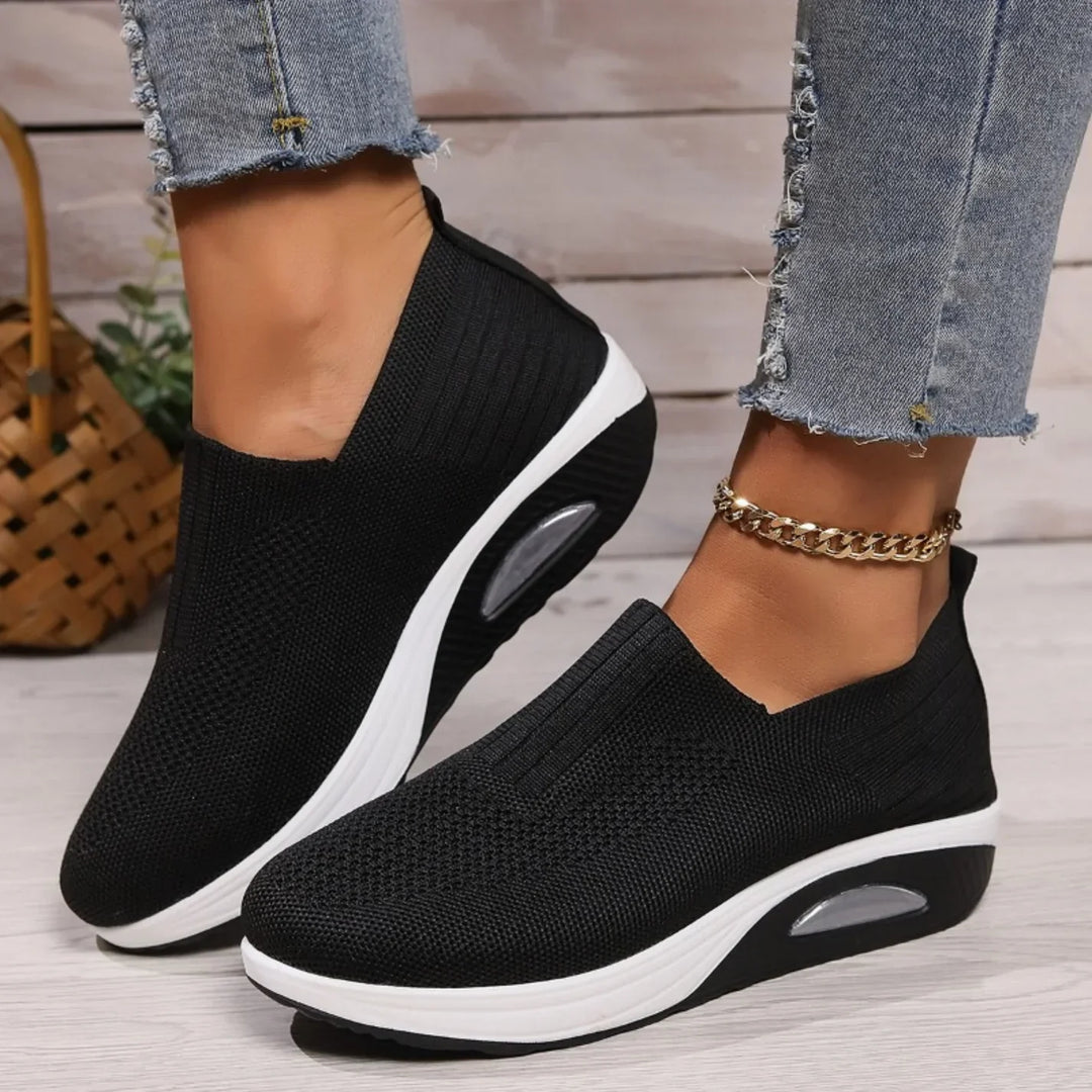 Damen Komfort Keil Slip-On Sneaker – Orthopädische Freizeit Gehen Schuhe