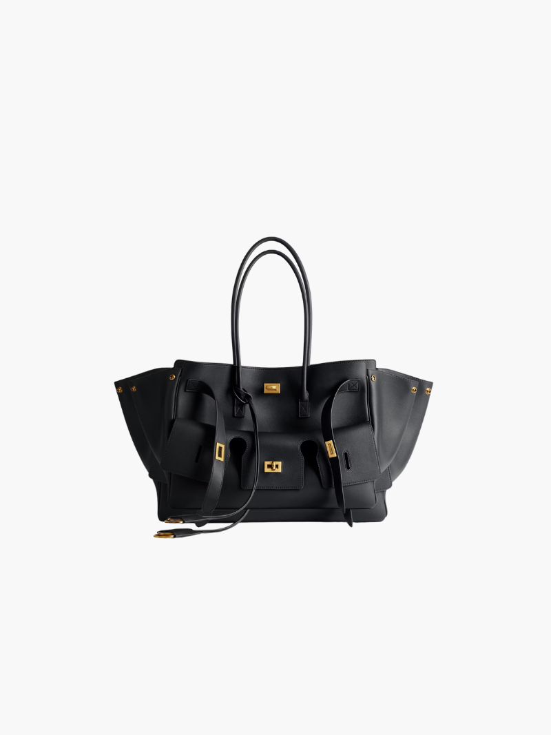 Luxurious vegan leather beach bag – woven tote for women