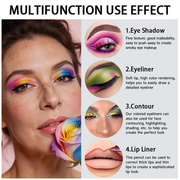 Set de delineadores de ojos en gel para mujer, 14 colores PrismLuxe