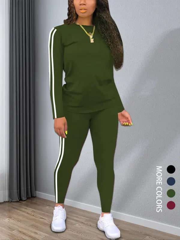 Women’s Two-Piece Striped Long-Sleeve Set