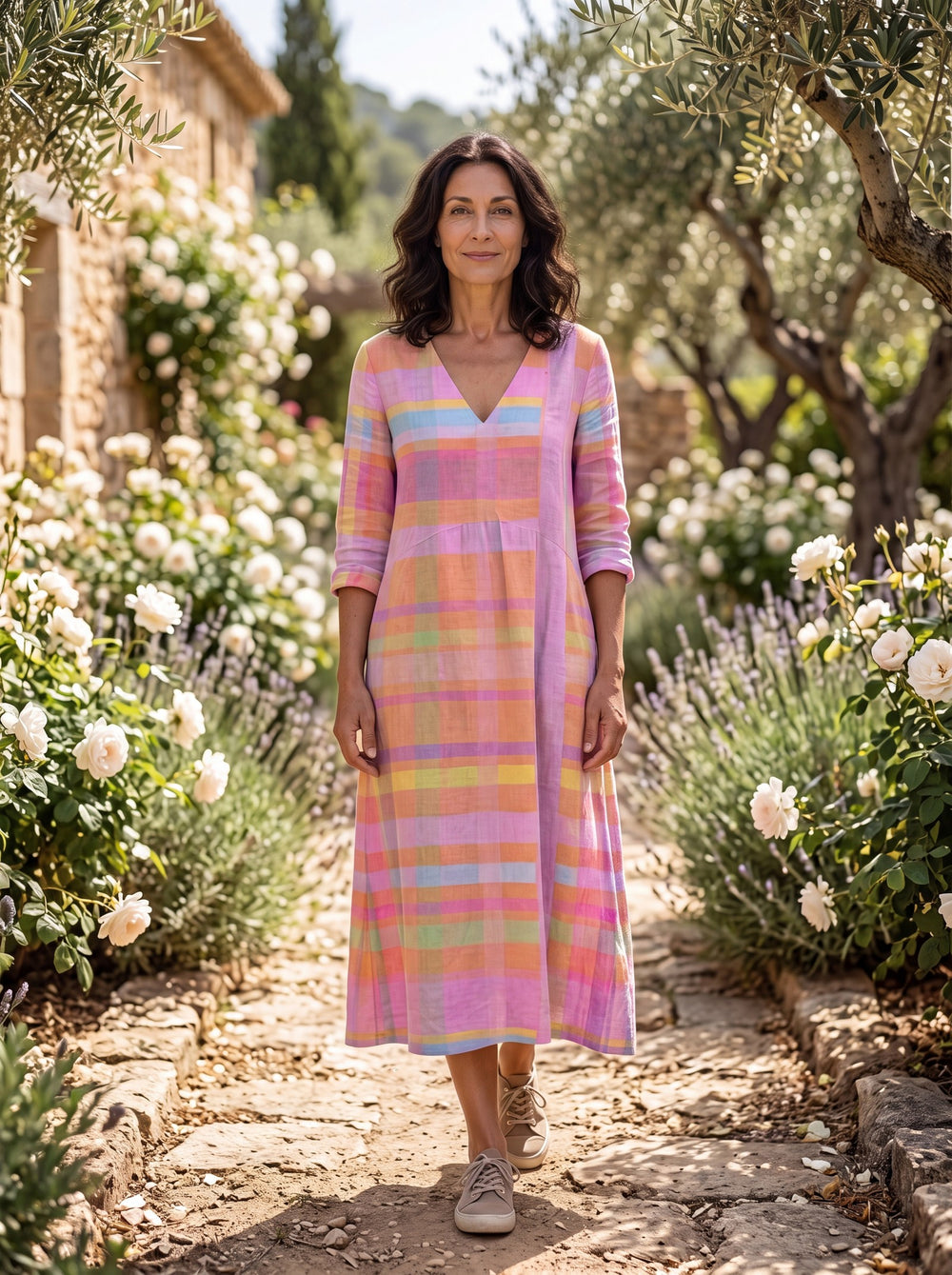 Zara Kleid Garten Vorderansicht