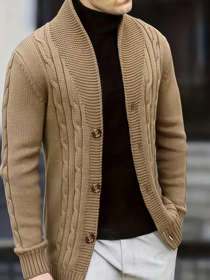 Donovan Herren Kabelstrick-Cardigan mit Knopfleiste