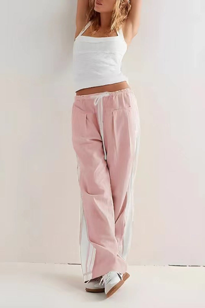 Women's Airy Loose Casual Jogging Pants with Side Stripes – Lounge Pants