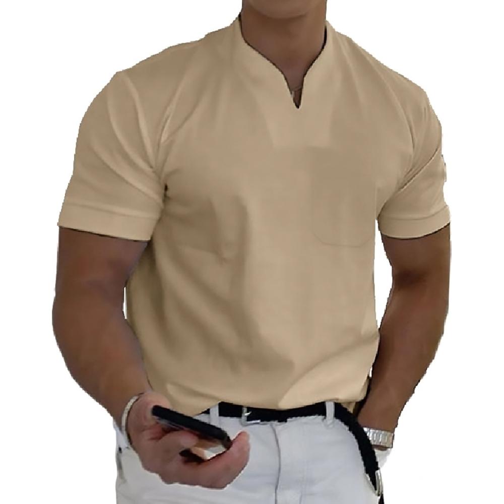 Herren Slim Fit V-Ausschnitt Poloshirt – Lässiges Stylisches Sommer Oberteil
