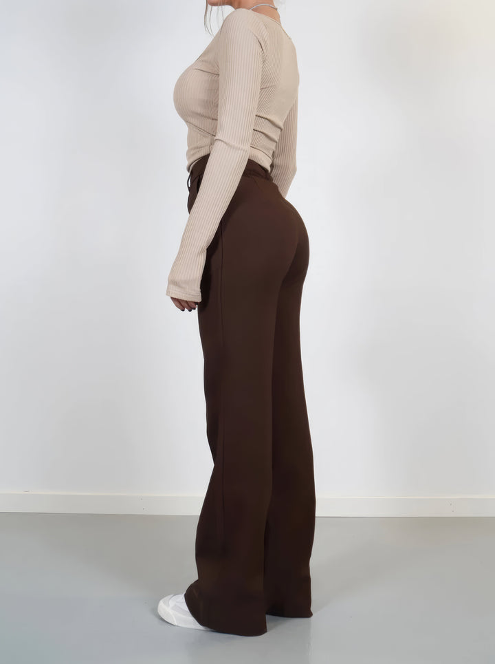 Women's high-waist pants with straight leg – Elegant business look
