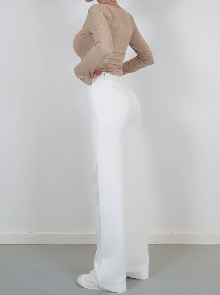 Women's high-waist pants with straight leg – Elegant business look