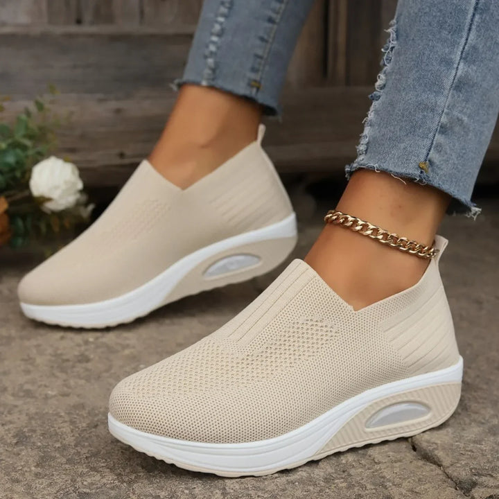 Damen Komfort Keil Slip-On Sneaker – Orthopädische Freizeit Gehen Schuhe