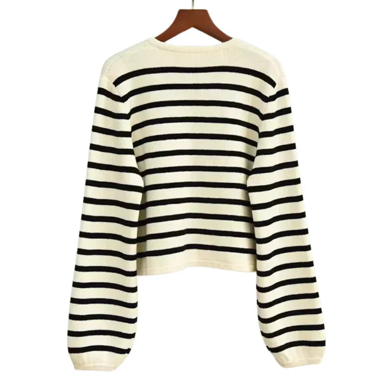 Valerie | High-quality striped wool cardigan