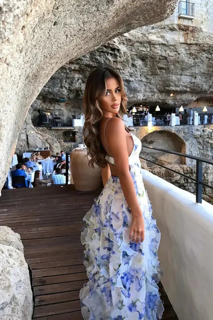 Sukienka maxi z falbanami | Lekka sukienka letnia – styl boho