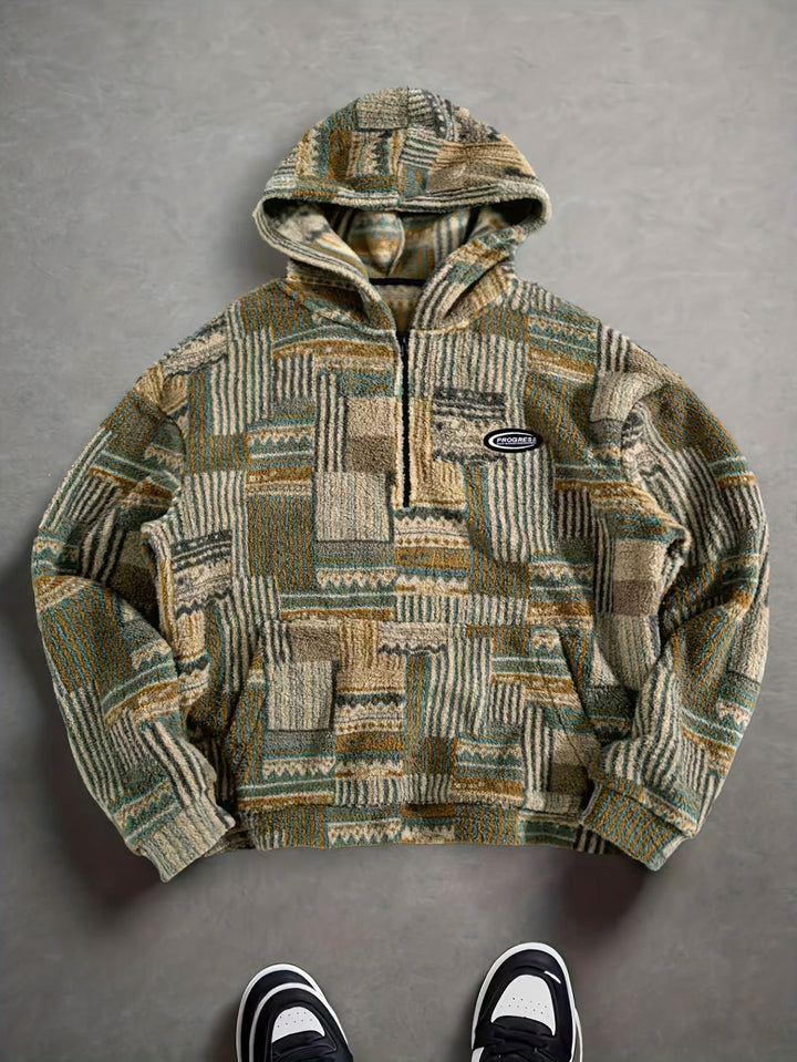 Malcolm | Herren Half-Zip Pullover gemustert