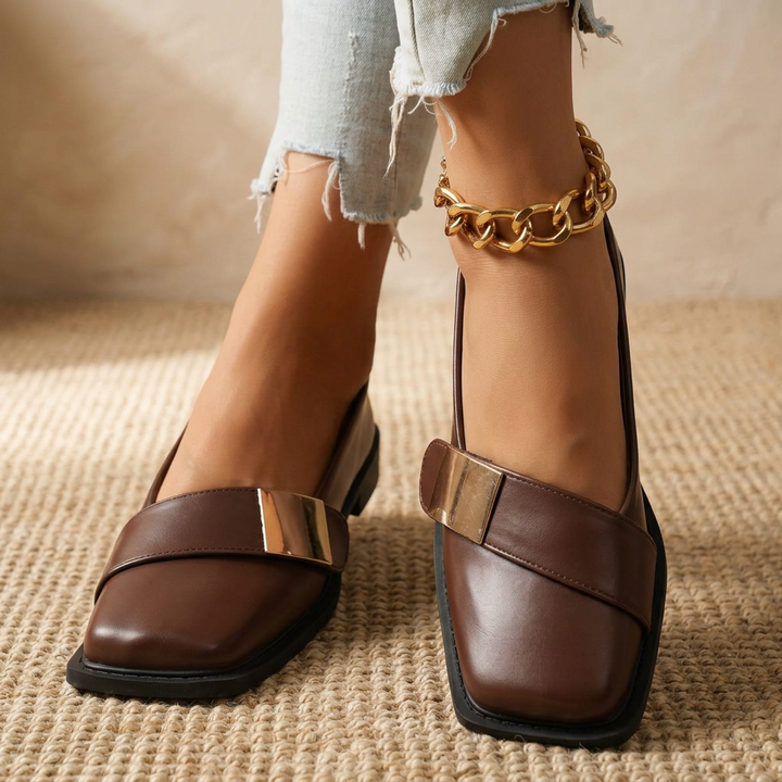 Mocassins carrés slip-on pour femmes – Chaussures décontractées à la mode