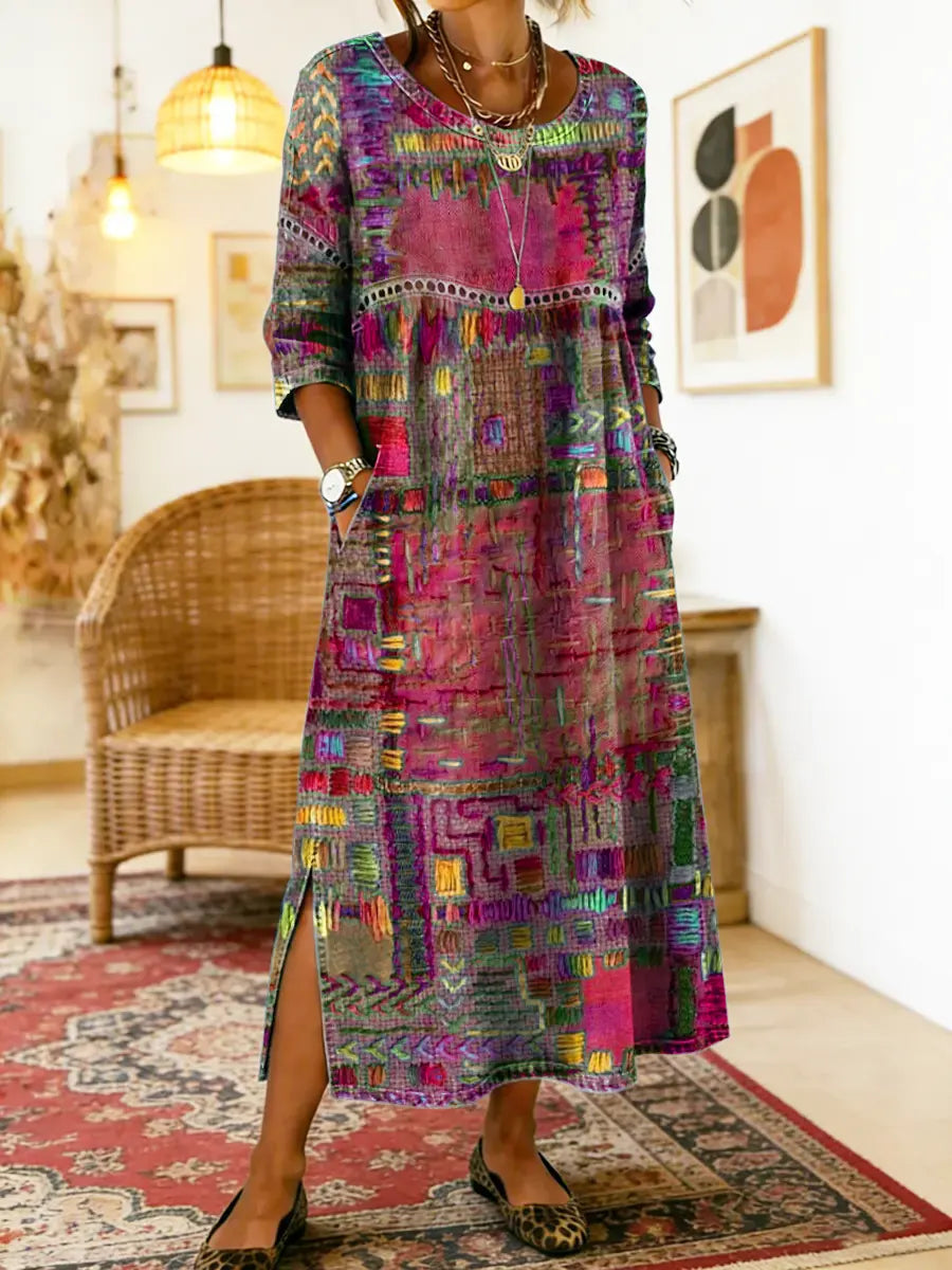 Maelle Bedrucktes Loose-Fit Midikleid