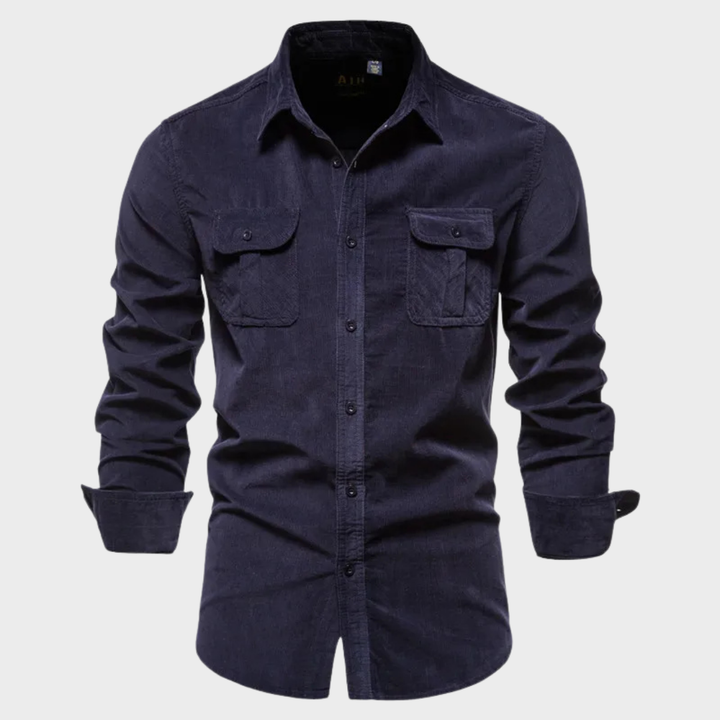 Solid color corduroy long-sleeve shirts