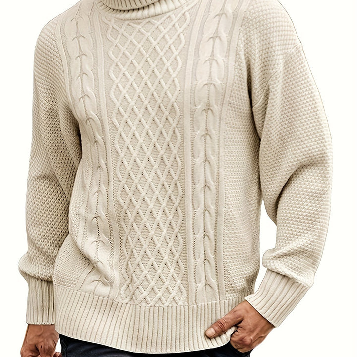 Ambrose | Herren Pullover Zopfmuster mit Rollkragen
