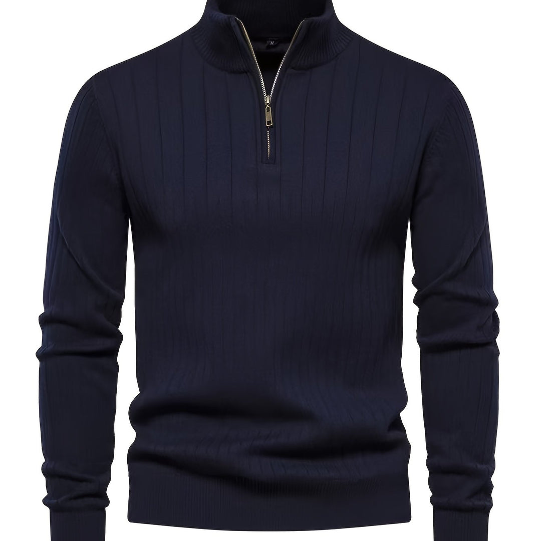 Reid | Herren Pullover mit Stehkragen und Half-Zip