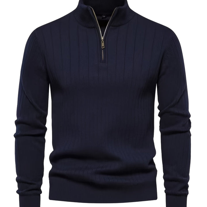 Reid | Herren Pullover mit Stehkragen und Half-Zip