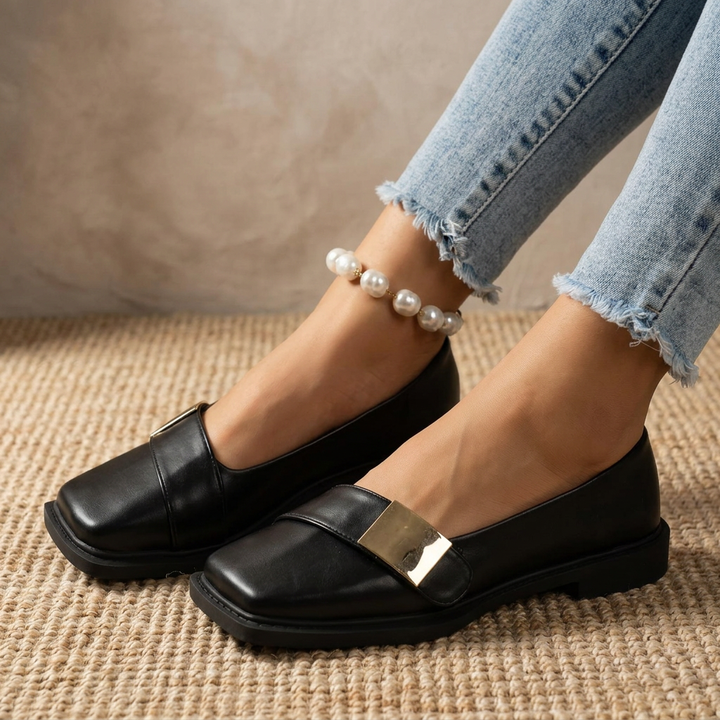 Mocassins carrés slip-on pour femmes – Chaussures décontractées à la mode