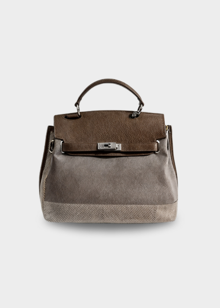 Large Canvas Bag Women – Vegan Leather Shopper with Zipper