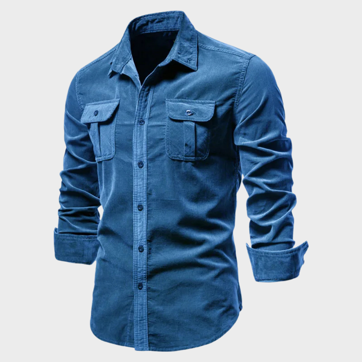 Solid color corduroy long-sleeve shirts