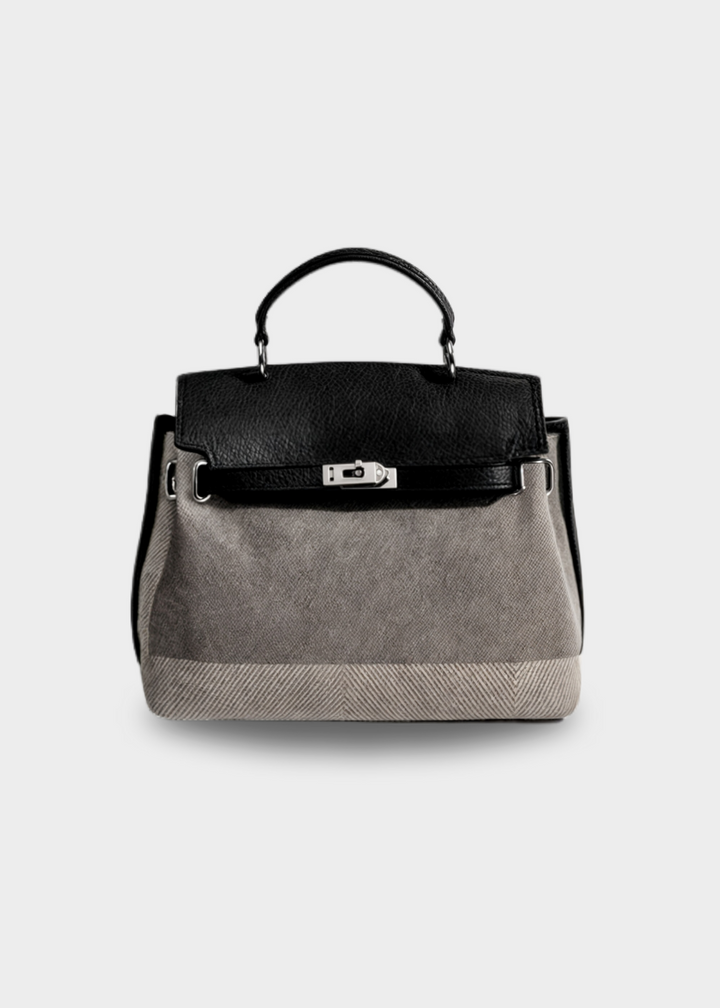 Large Canvas Bag Women – Vegan Leather Shopper with Zipper