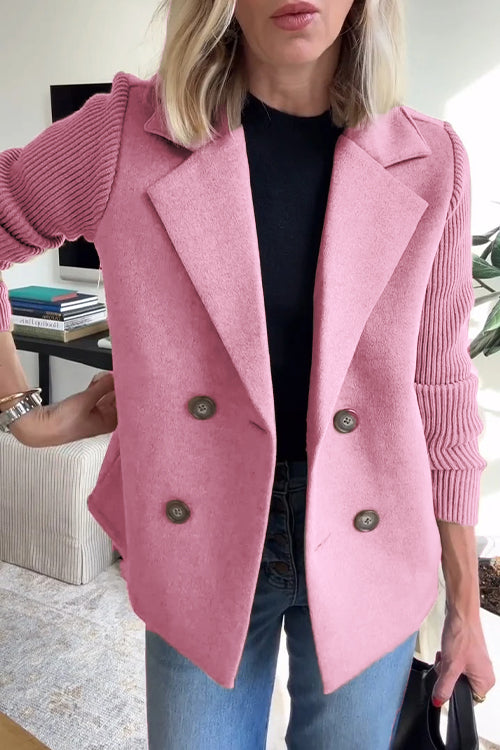 Damen Woll Casual Blazer Mantel Mit Reverskragen – Elegante Alltagsjacke