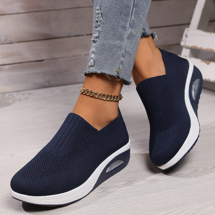 Damen Komfort Keil Slip-On Sneaker – Orthopädische Freizeit Gehen Schuhe